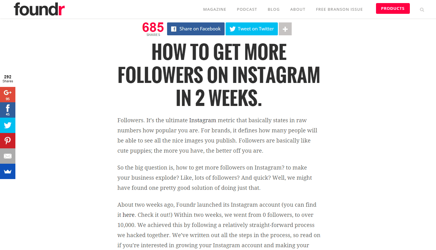 content marketing foundr blog instagram