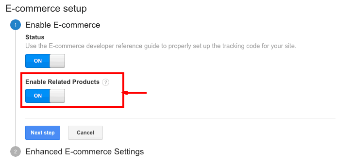 Google Analytics enable personalized ecommerce