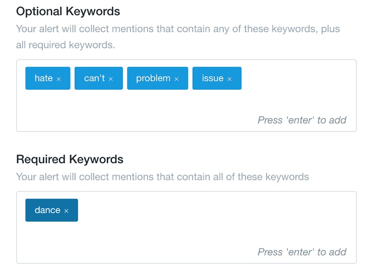 optional keywords