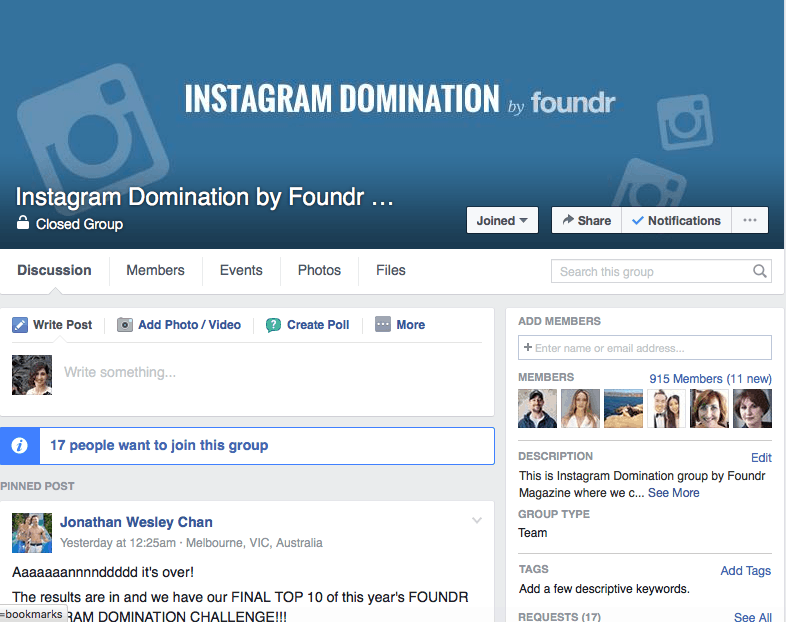 online communities instagram domination