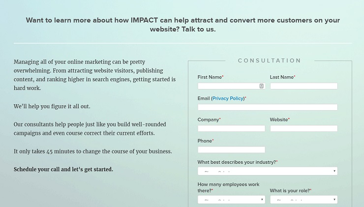 Impact Landing Page 