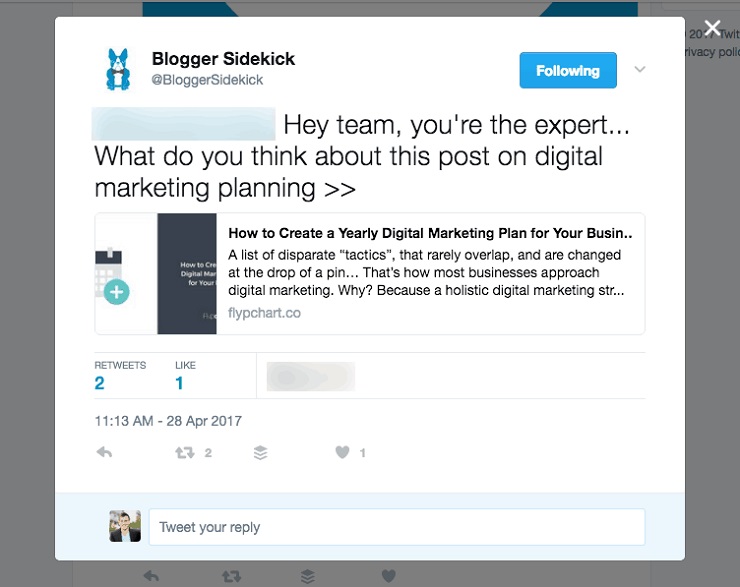Tweet outreacht