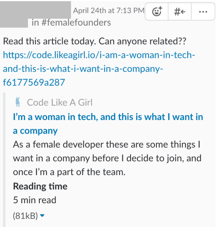 Social Selling- Slack Conversation
