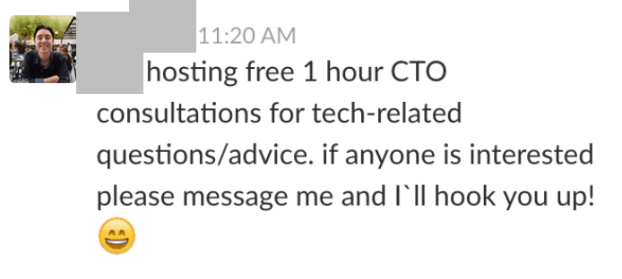 Social Selling- Slack Conversation