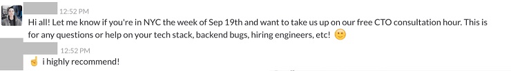 Social Selling- Slack Conversation