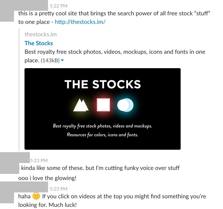 Social Selling- Slack Conversation