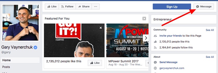 Find someone's email address- Gary Vaynerchuk Facebook Page