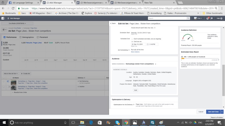 Growth-hack your Facebook page- Facebook Targeting Settings