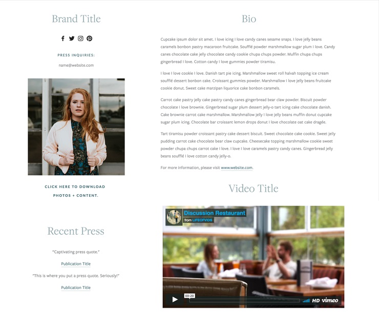 Press Coverage- WordPress Website