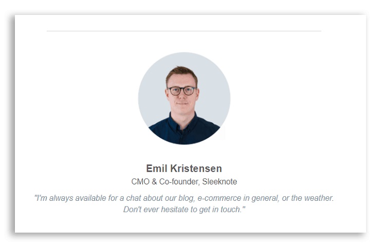 Sleeknote's example of how they personalize their sender information when doing Email personalization