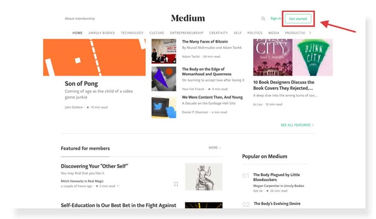 how to build an email list without a website using Medium