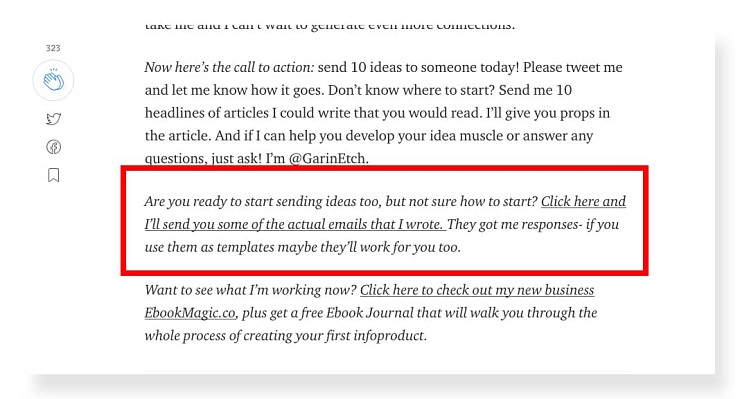 how to build an email list without a website using Medium 2