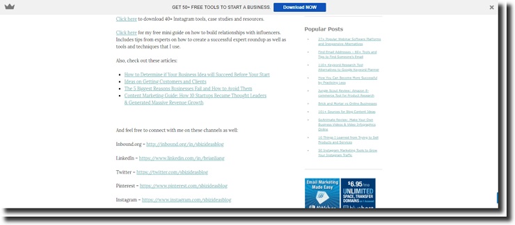 example of blog with links to article that other people might be interested in right under the downloads section high-converting confirmation email