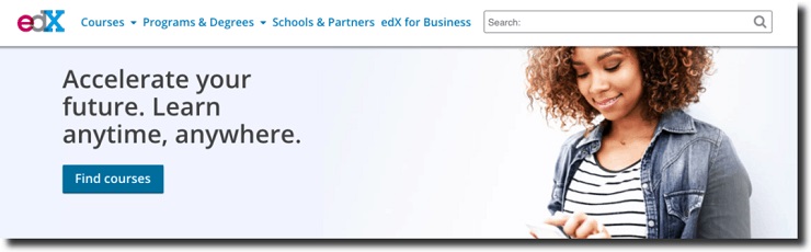 EdX offers low-cost, self-paced online courses from accredited universities like MIT, Berkeley, Harvard, and Purdue