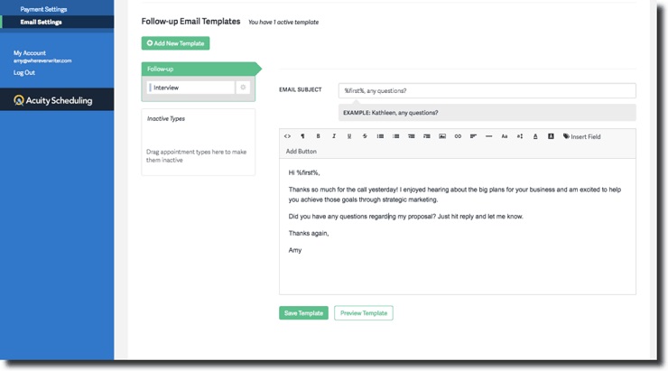 scale a freelance business by setting up automations with a project management tool Acuity