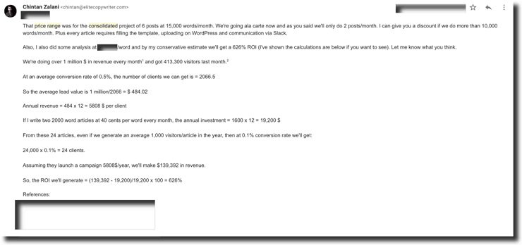 email author used to justify rates to clients to help raise freelance rates