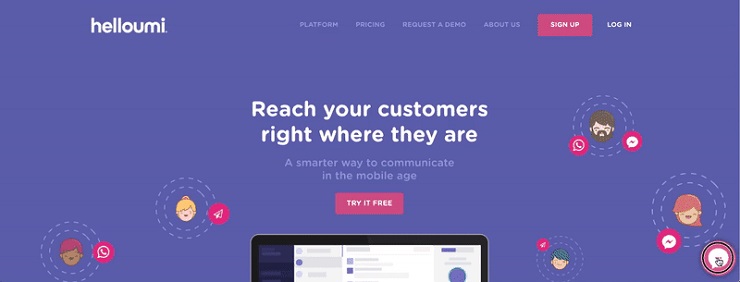 helloumi SaaS landing page