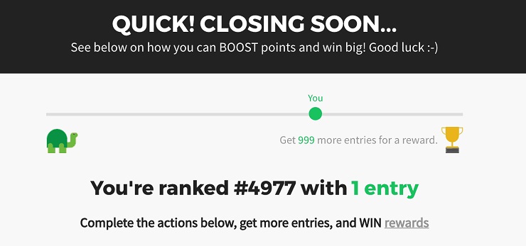 Email Signups- Competition leaderboard