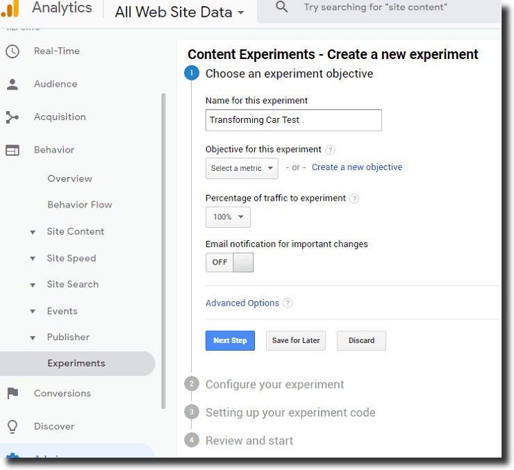 To perform an A B test, you can simply split traffic into two streams. I like to using Google Experiments