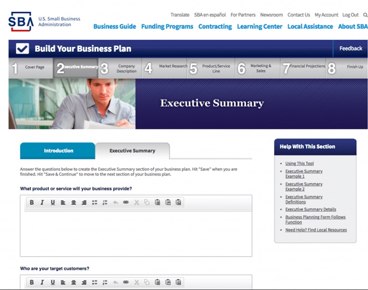 U.S SBA has example business plans that you can look at for inspiration