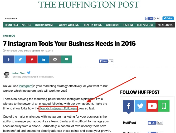 Huffington post foundr