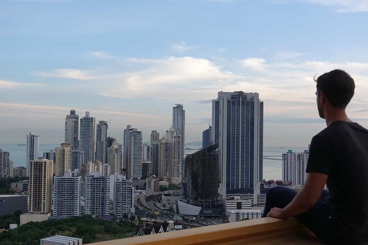 don't try to work from a rooftop terrace like in this picture