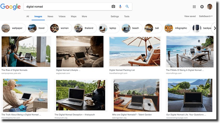 google search result of what is a digital nomad
