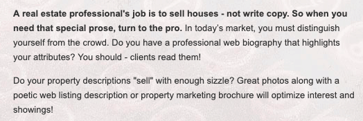 Freelancer Valerie Haboush tailored her website and marketing materials to target audience—real estate companies