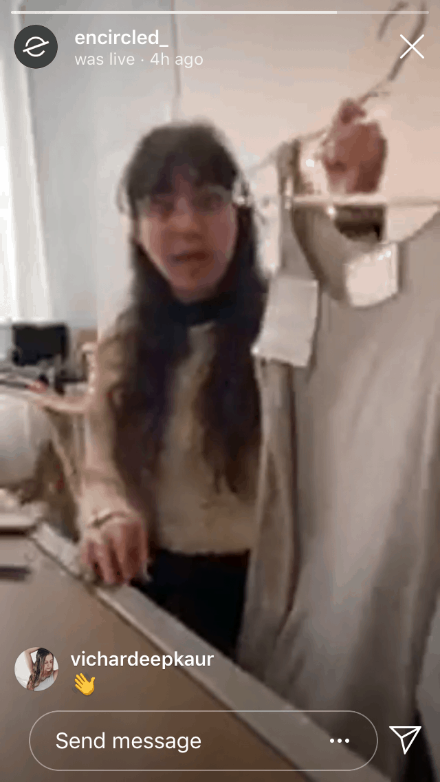 @encircled_ went live to showcase some products for their upcoming sample sale