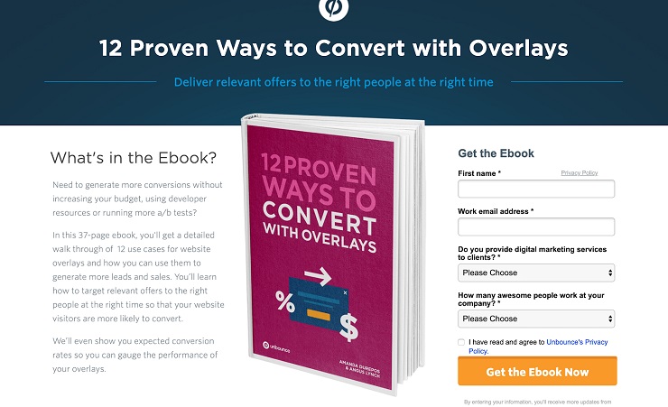 Unbounce white paper landing page