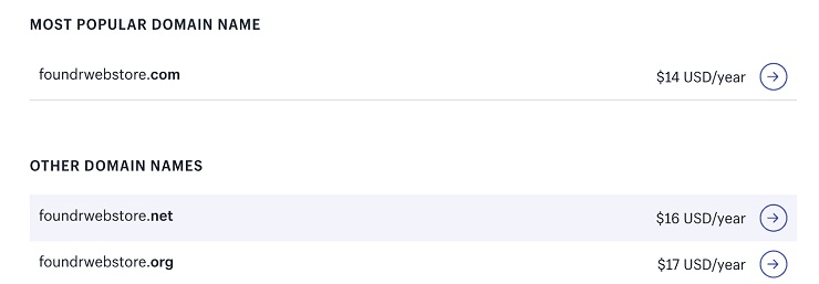 domain name example pricing