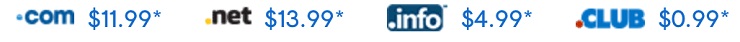 domains pricing