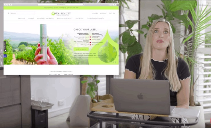 juice beauty's Scrolling Slider