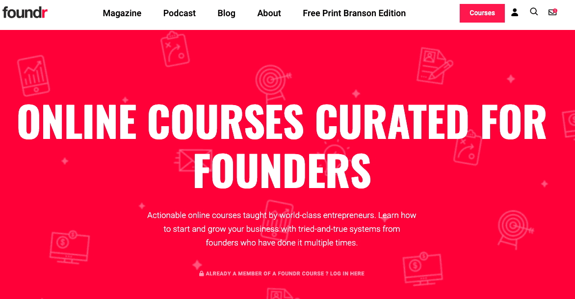 Foundr Online courses curated for founders