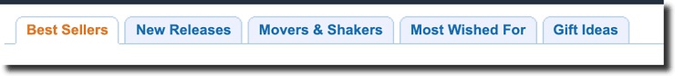 Amazon's tabs at the top to discover lesser-known products