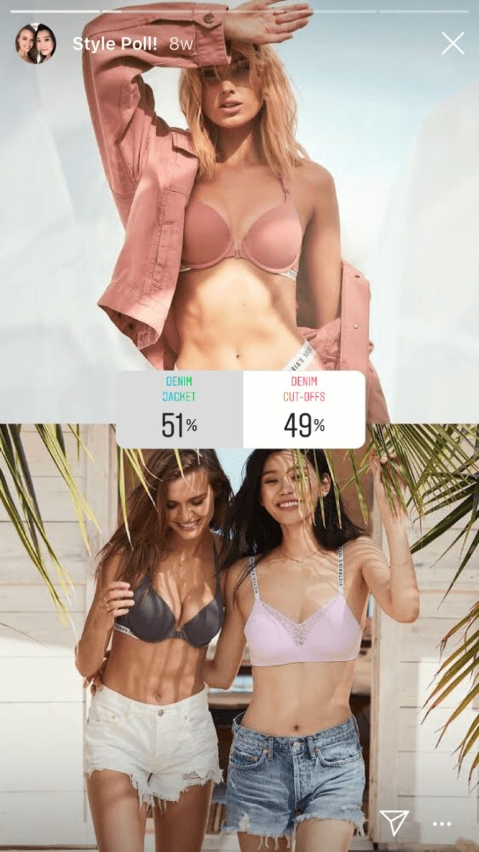 Victoria’s Secret also used Poll Stickers to conduct some customer research