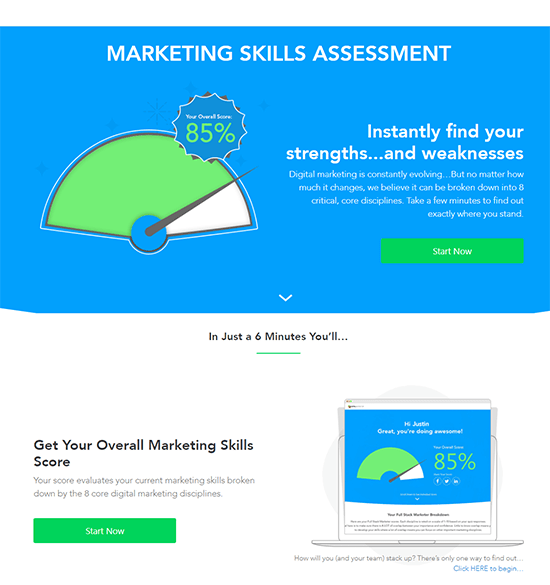 DigitalMarketer Quiz Example