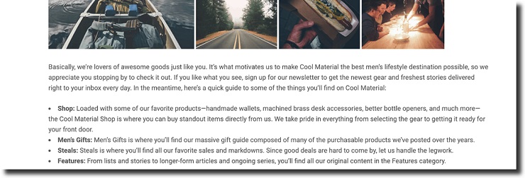 website like Cool Material regularly curate and review products for their audiences