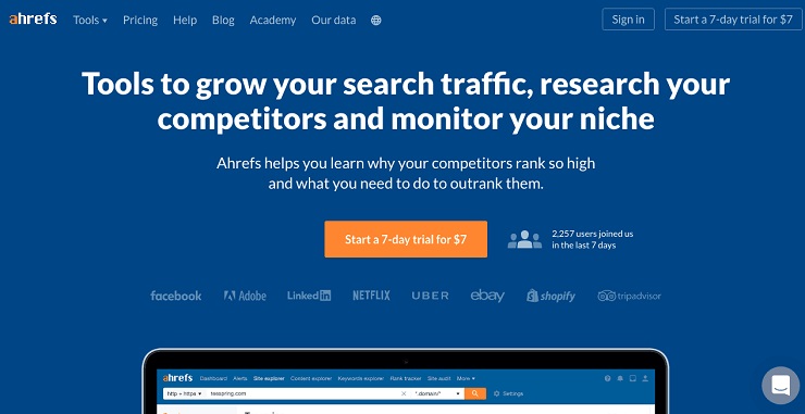 Ahrefs Homepage