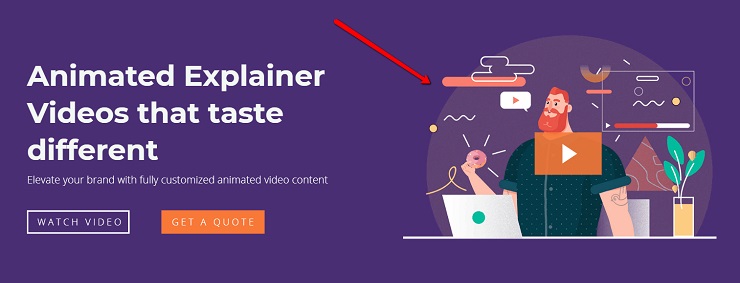 explainer video in homepage