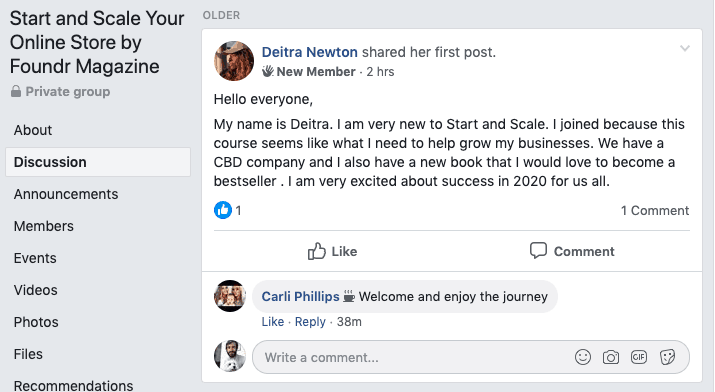 Start and Scale Facebook group