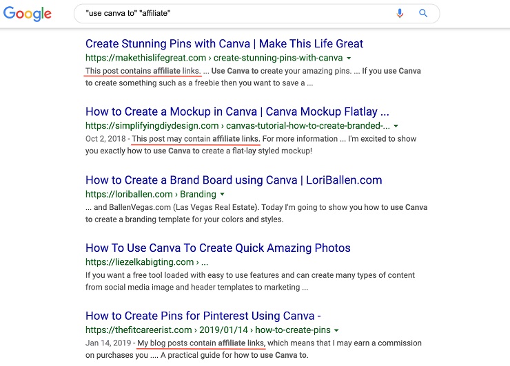 Canva to'' + ''affiliate'' google search