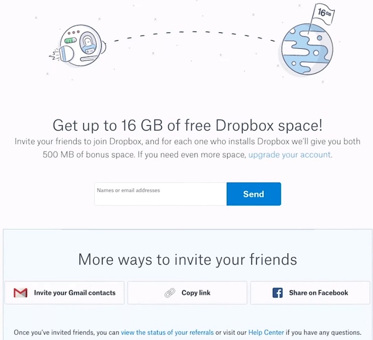 dropbox incentives