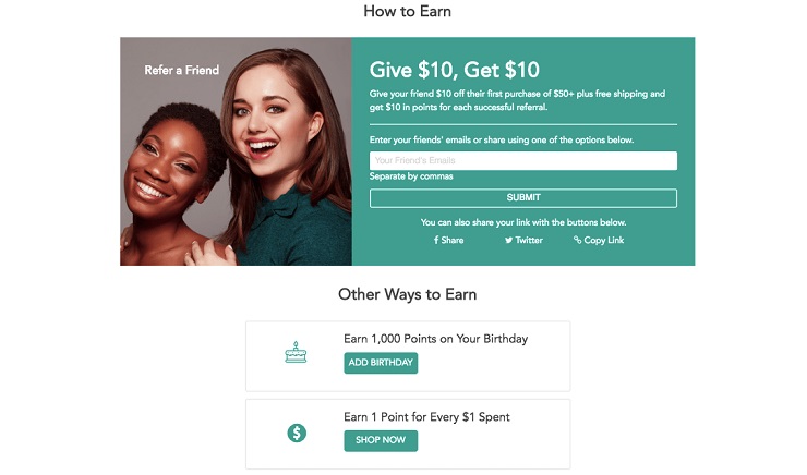ecommerce loyalty, affiliate, or reward program