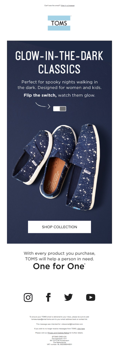 Toms Shoes Email Newsletter