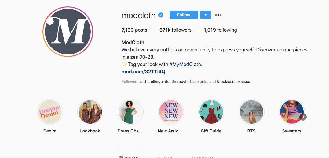 modcloth instagram