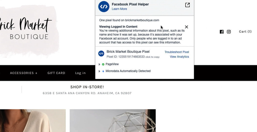 facebook pixel helper