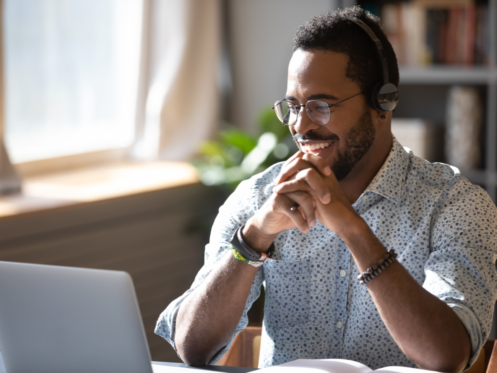 Man with online business