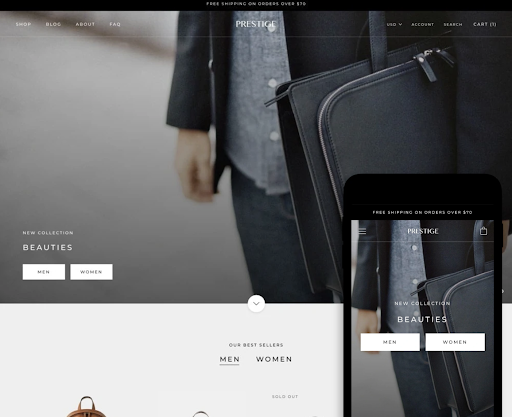 Prestige shopify template