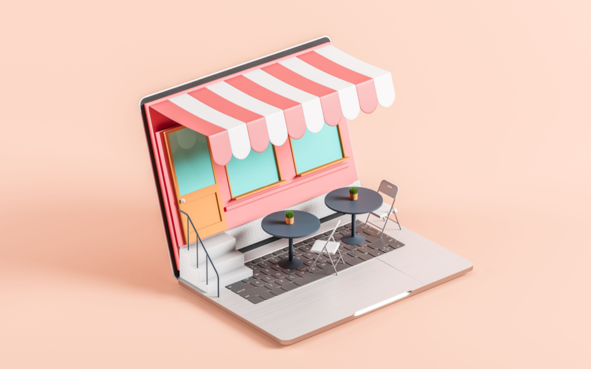 Virtual b2b sales graphic computer and tables
